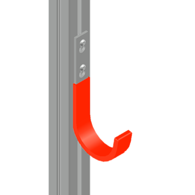 71-610-0 MODULAR SOLUTIONS ORANGE VINYL COATED HOOK, HARDWARE NOT INCLUDED
